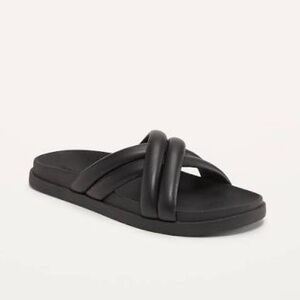 Old Navy Faux Leather Puff Cross Strap Sandals